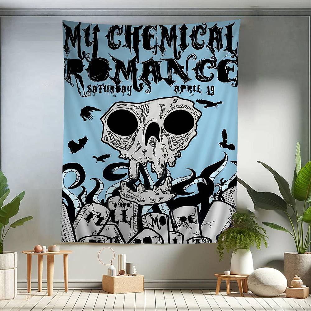 Популярная рок-группа My Chemical Romance Аниме Гобелен Хиппи Цветочные Настенные Ковры Декор Комнаты В Общежитии Настенное Украшение Домашний Декор