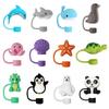 Reusable Drinking Dust Cap Cup Accessories Straw Tips Cover Creative Silicone Straw Plug Bottle