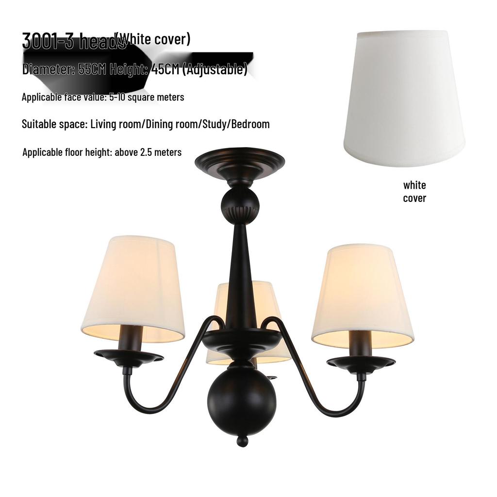 Черная ретро кованая люстра для гостиной, столовой или спальни