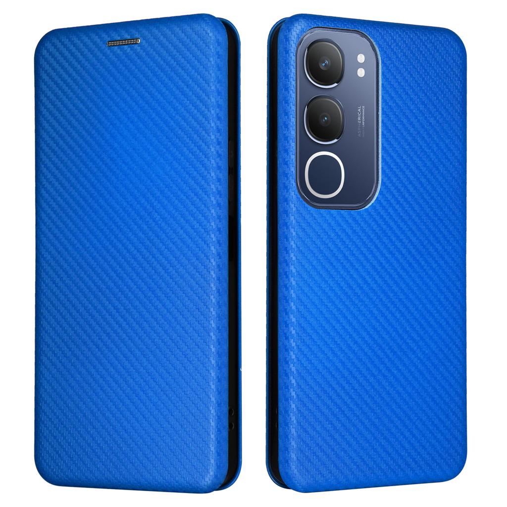 Для vivo Y19s 4G Чехол Текстура углеродного волокна Противоударный Чехол для телефона из ПУ кожи
