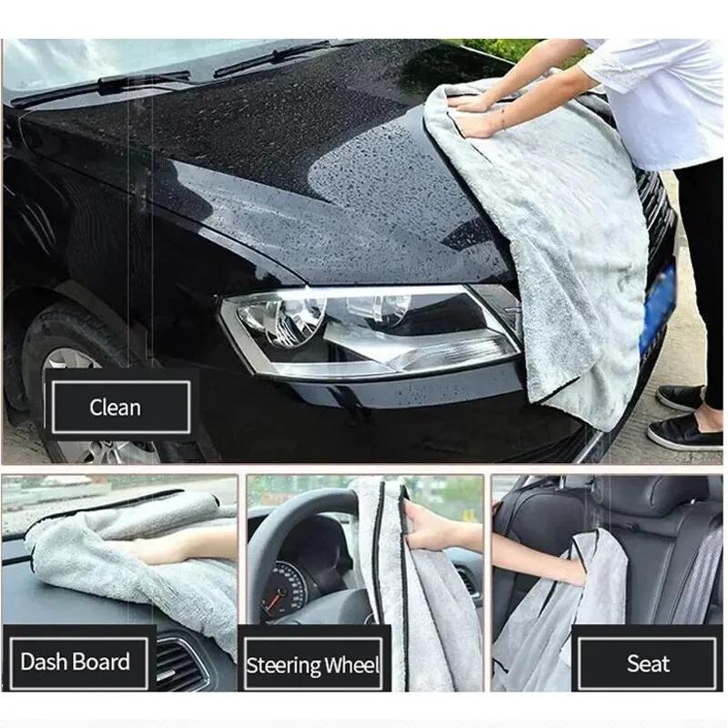 Полотенце из микрофибры 75*35 см, салфетка для мытья автомобиля, толстая, сильная, впитывающая воду, сухая салфетка для чистки автомобиля