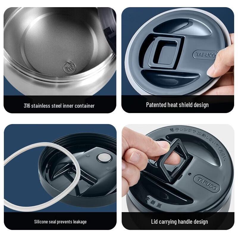 TAFUCO 3-Layer 316 Stainless Steel Insulated Lunch Box