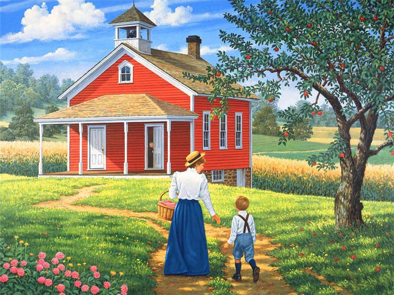 Набор для алмазной живописи Пейзаж Ферма 5D DIY Алмазная вышивка крестиком Весенняя мозаика со стразами Домашний декор