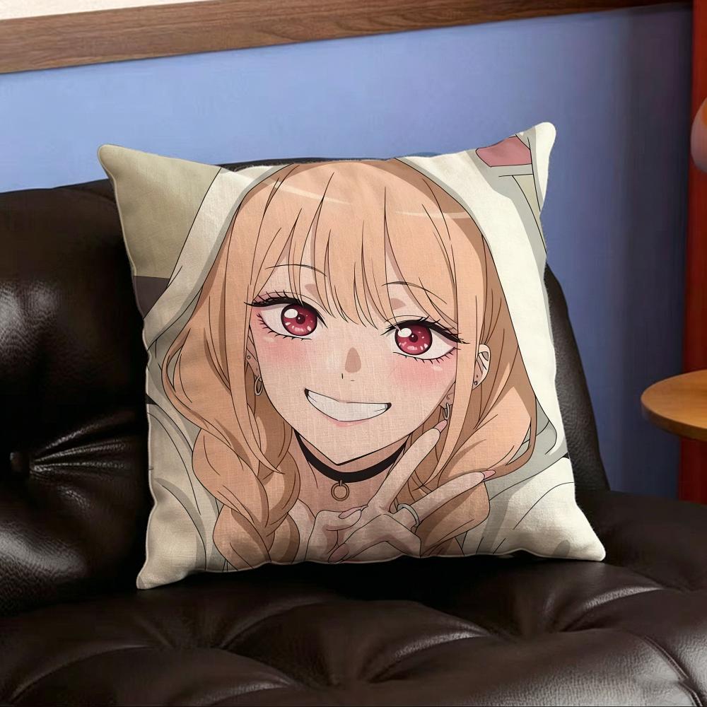 Character M-Marin K-Kitagawa Cushion Cover Home Decor Cushion Cover Soft Throw Pillowcase for Sofa Bedroom Outdoor Use
