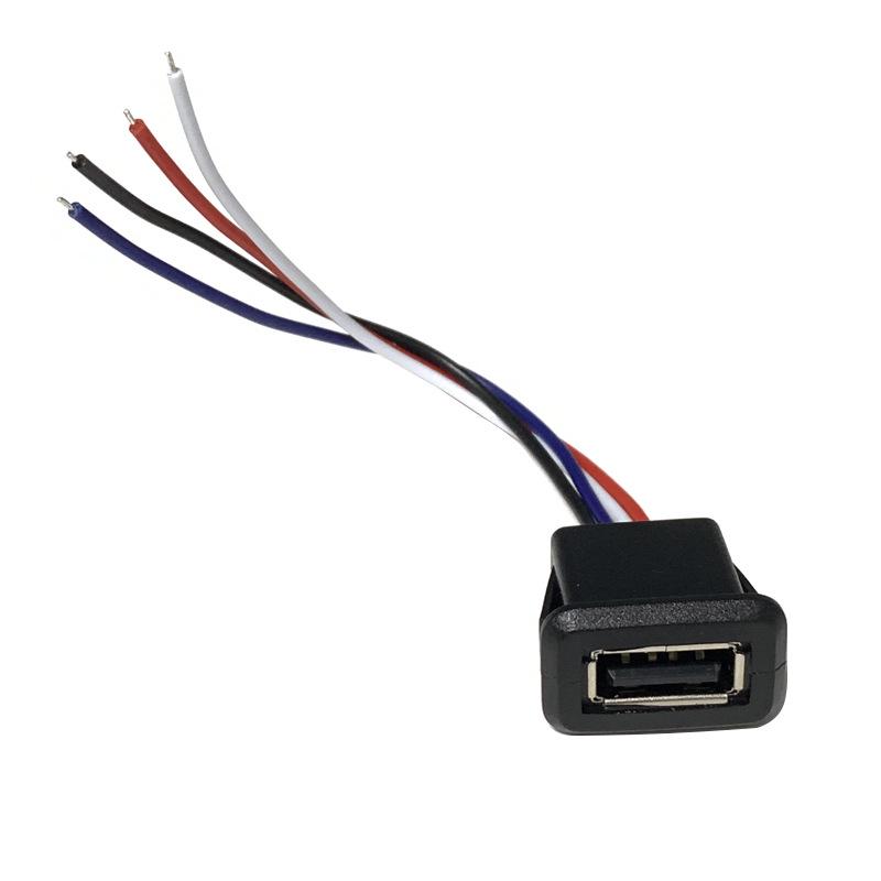 Водонепроницаемый USB 2.0 гнездовой порт для зарядки для настольной лампы или прецизионного прибора с кабелем