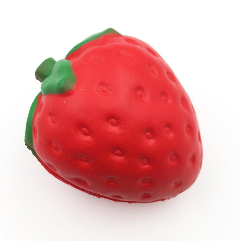 Kawaii Strawberry Squishy Slow Rising Toy Soft PU Stress Relief Squeeze Ball Cute Fruit Shaped Anti Stress Decompression Fidget Toy for Kids Adults