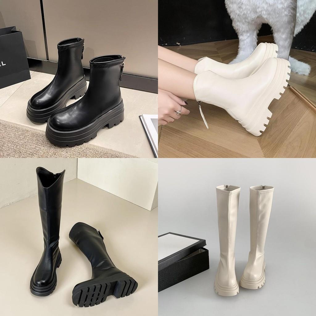 Chic Elastic Ankle Length Riding Boots For Women With Sturdy Mid Heel Support