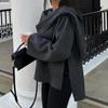 Французский элегантный шарф, украшенный вязаным пальто, женское, осеннее, повседневное, однотонное, нестандартное, свободное, теплое, зимнее, новый дизайн, эстетичная, шикарная одежда