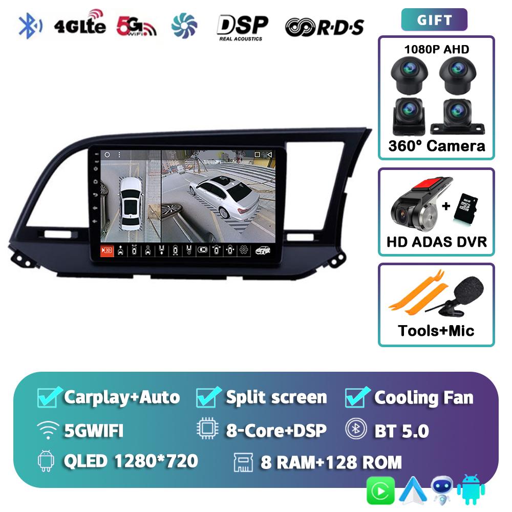 Android 14 Carplay Car Radio For Hyundai Elantra 6 2015 2016 2017 2018 GPS Navigaion Multimidia Video Player Stereo Head Unit 4G