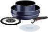 Tefal Pot and Frying Pan Set with Removable Compatible with Gas Neo French L16490 6-piece Handles, Fires, "Ingenio Blue", Non-stick