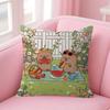 Anime CCapybara Cartoon Cute   Pillow Cushion Cover Pillowcase Living Room Sofa Home Decor Customized