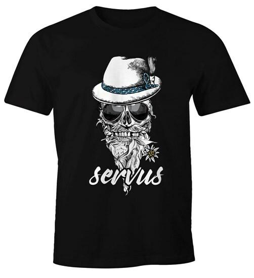 Мужская футболка череп фетровая шляпа Бавария череп цветок servus веселая футболка Moonworks ®-