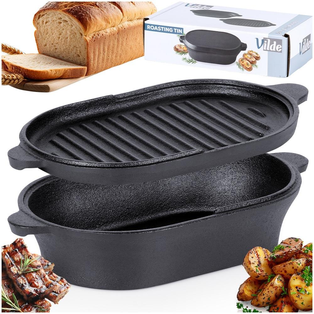 Cast iron roaster with lid 2in1 CAST LINE 28x16 cm, 1.2 l