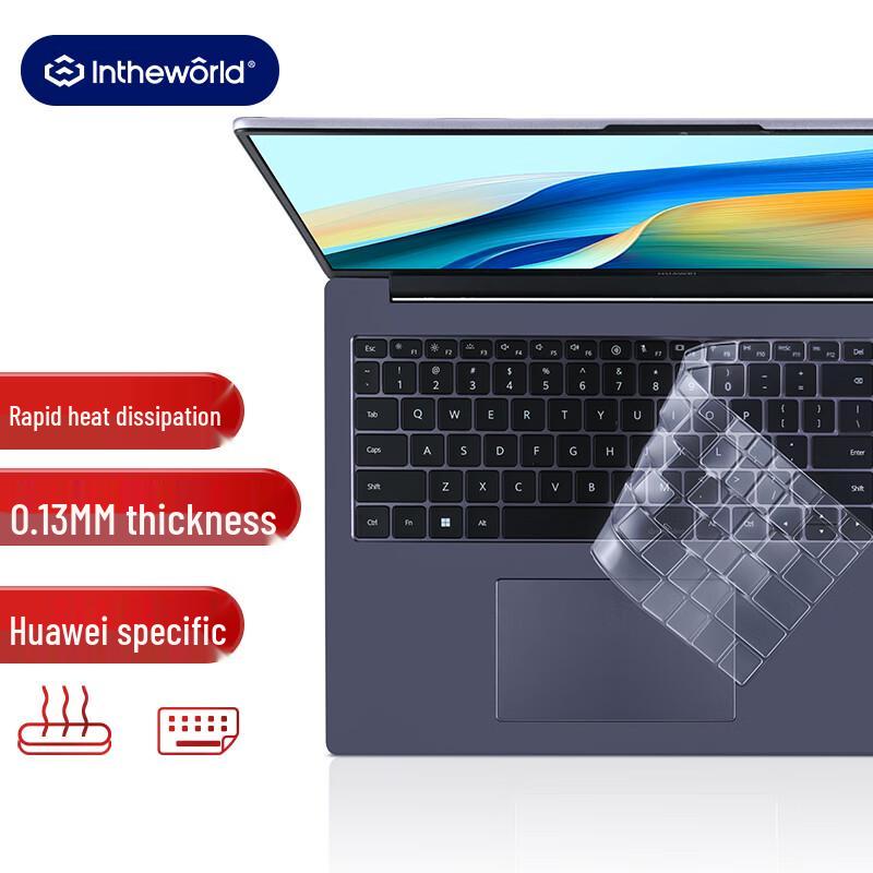 Jichuan Ultra-Thin TPU Transparent Keyboard Cover for Huawei Laptops