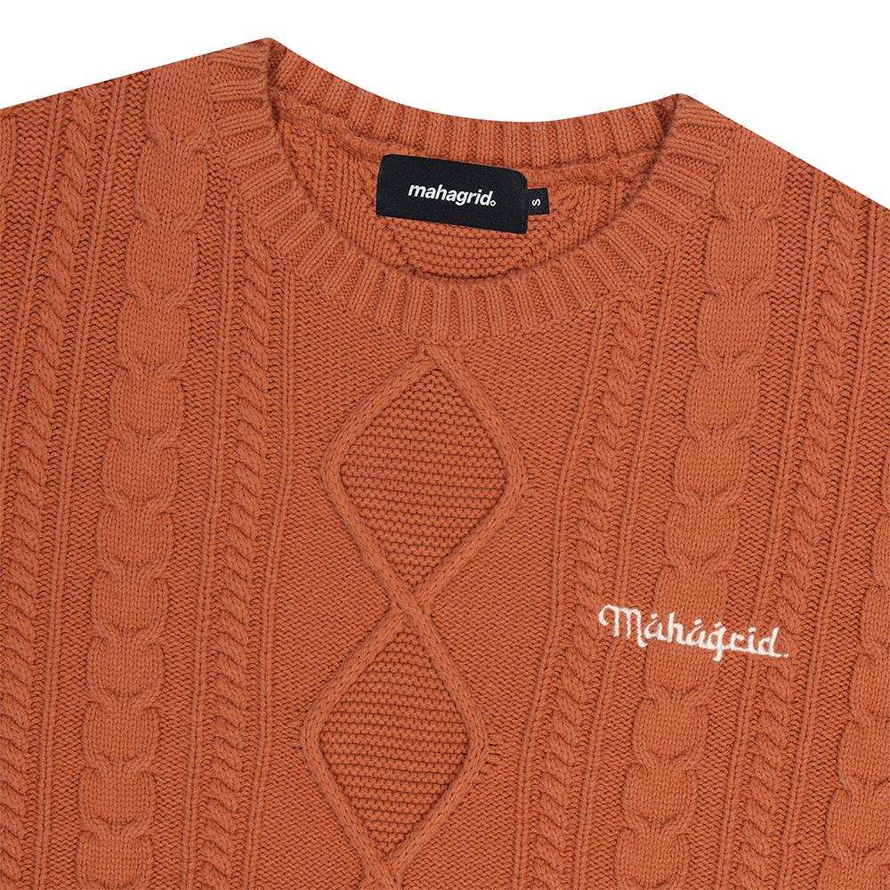 MAHAGRID Fisherman Knit Sweater Orange(Mg2Dfmk624A)