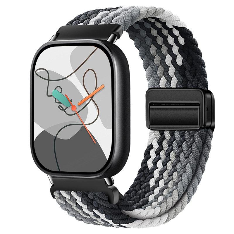 Для Redmi Watch 6/5/4 XiaoMi Mi Band 8 Pro Магнитный плетеный нейлоновый ремешок с быстросъемными креплениями, регулируемый, дышащий, спортивный браслет