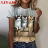 XXS-6XL Плюс Размер Милая женская футболка с 3D-принтом животных Повседневные футболки с коротким рукавом Модные женские футболки с круглым вырезом Топы Одежда