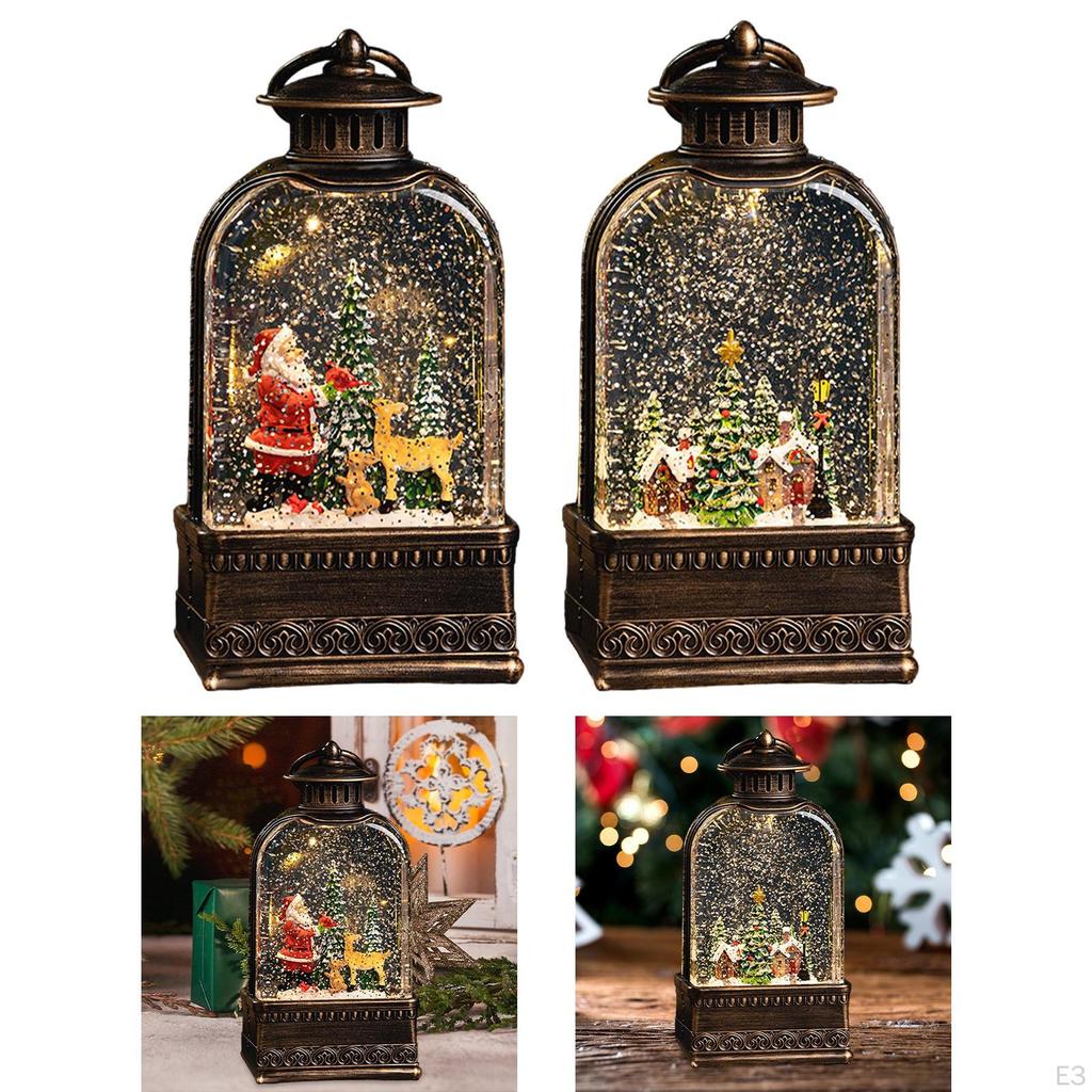 Christmas Lantern Desktop Decoration Glitter Pathway Street Lamp Hanging Water for