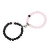 1 Pair Couple Bracelets Alloy Glass Beads Connection Heart Matching Beaded Bracelet
