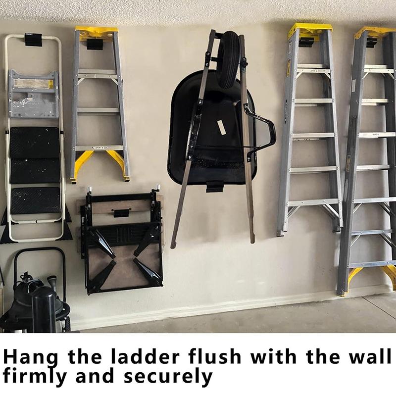 Вешалка для триммера, усиленная, настенная, для лестницы, прочный крюк для лестницы, крюк на стену гаража для кабелей, садовых инструментов, электроинструмента