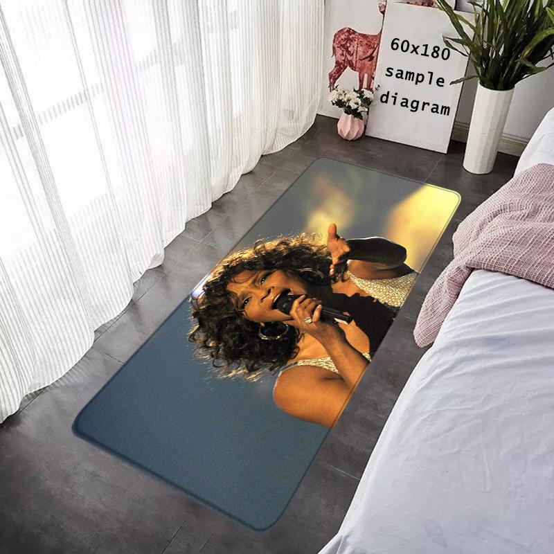 Foot Rug Welcome Floor Mat for Entryway Whitney Houston Bathroom Hallway Carpet Kitchen Water Adsorbed Rugs Fluffy Home Decor