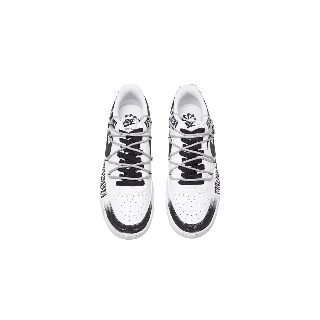 Nike Court Vision 1 Рыцарь Лунного Света Нескользящие Износостойкие Низкие Скейтбордические Кроссовки Мужские Черный Белый DH2987-101(Команда348-)