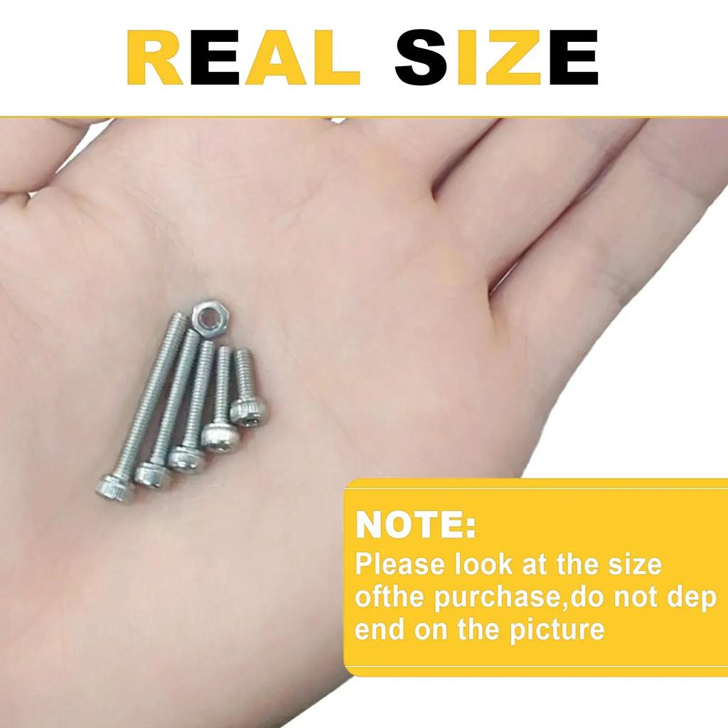 Набор из 50 винтов с шестигранной головкой и гаек, серия винтов M3 из нержавеющей стали, подходит для небольших проектов по ремонту своими руками