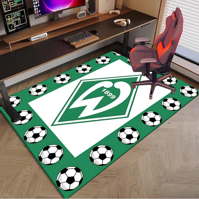 1PC Green Werder Symbol Rug Game Carpet, Floor Mat for Bedroom Living Room Entryway Rug, Home Decor Idea Gift for Christmas birthday