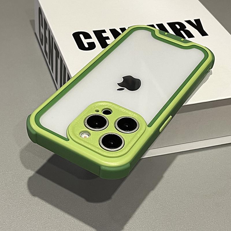 Heavy Duty Hybrid Bumper Armor Clear Case for iPhone 16 15 14 Plus 13 12 11 Pro Max Shockproof Hit Color Durable Cover