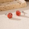 MODIAN 925 Silver Delicate Unisex Octagon Ear Stud Red Rose Cut Red CZ Stud Earrings For Women Fine Jewelry