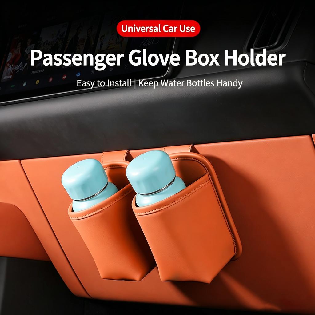 Universal Car Passenger Glove Box Storage Bag Dual-Use Cup Holder & Temporary Trash Hanging Organizer Car Storage Accessories