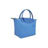 Longchamp Le Pliage Green Однотонная с кнопкой Складная отделка Холщовая сумка-тоут из переработанного материала Маленькие женские сумки-тоут Синий василек L1621919P82