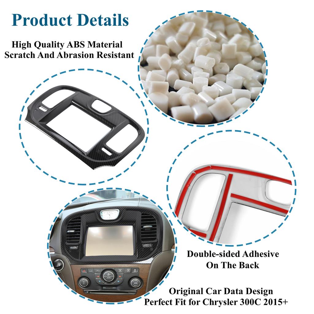 Центральное управление автомобиля, GPS-навигационная панель, декоративная наклейка, наклейка для Chrysler 300/300C 2015-2023, внутренние молдинги