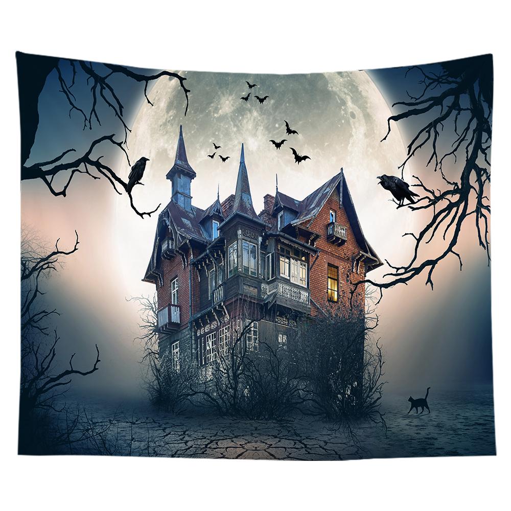 Home Decor Halloween Wall Hanging Gothic Print Tapestry  Witchcraft Supplies Dorm Rug 230x180cm Tapiz