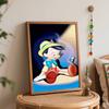 Disney oil painting painting art Pinocchio Jiminy Cricket handmade diy painting home decoration gift