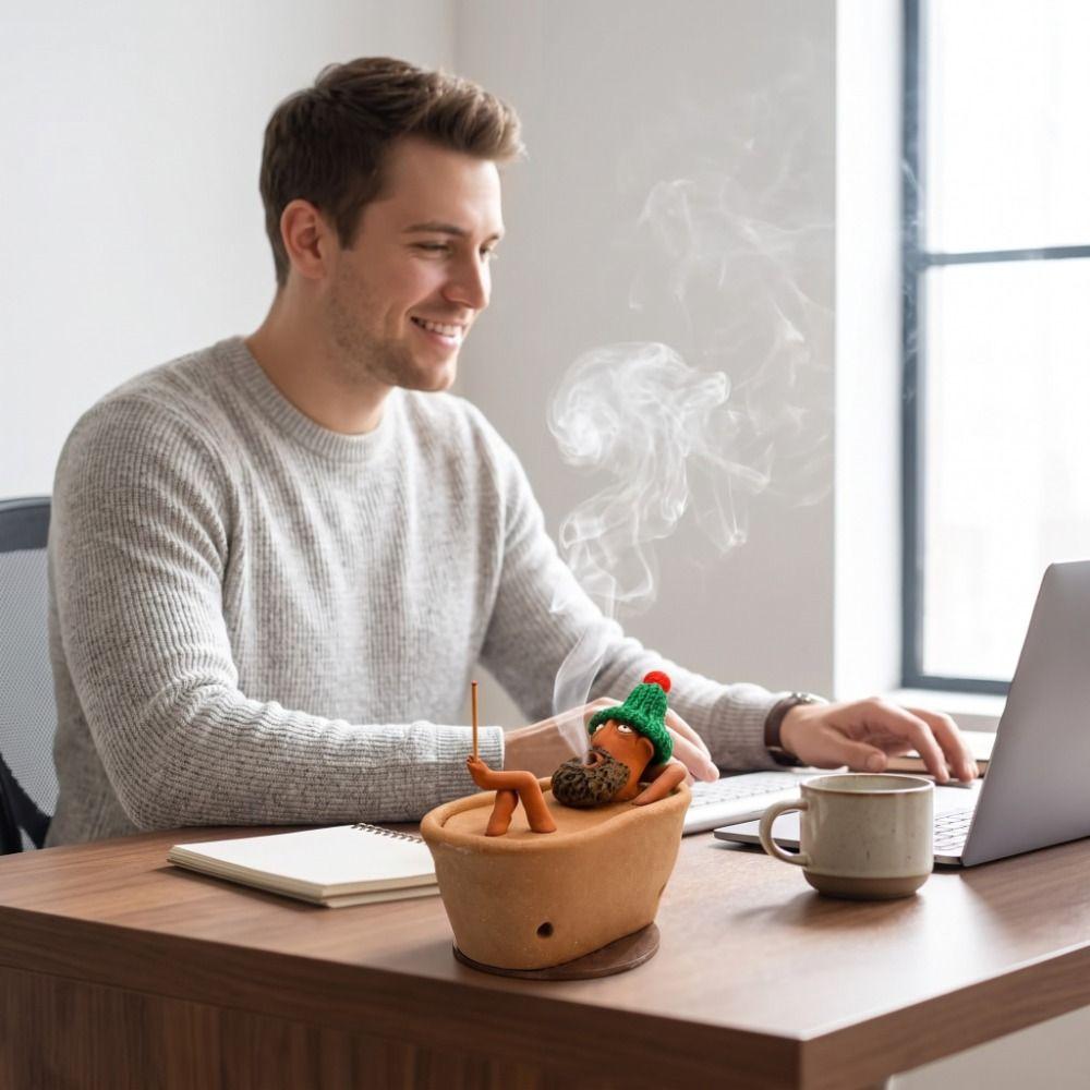 Funny Bathtub Incense Holder Desk Ornaments Incense Stick Burner Bath Man Incense Burner Gift