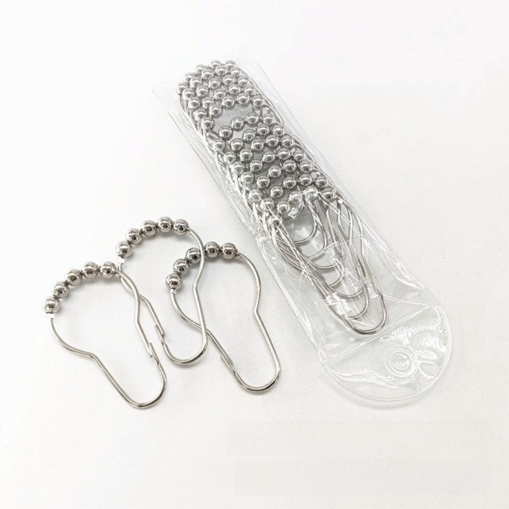 12pcs Rust Resistant Hanging Rings Hanging Design Curtain Buckles Versatile Curtain Hooks Bathroom