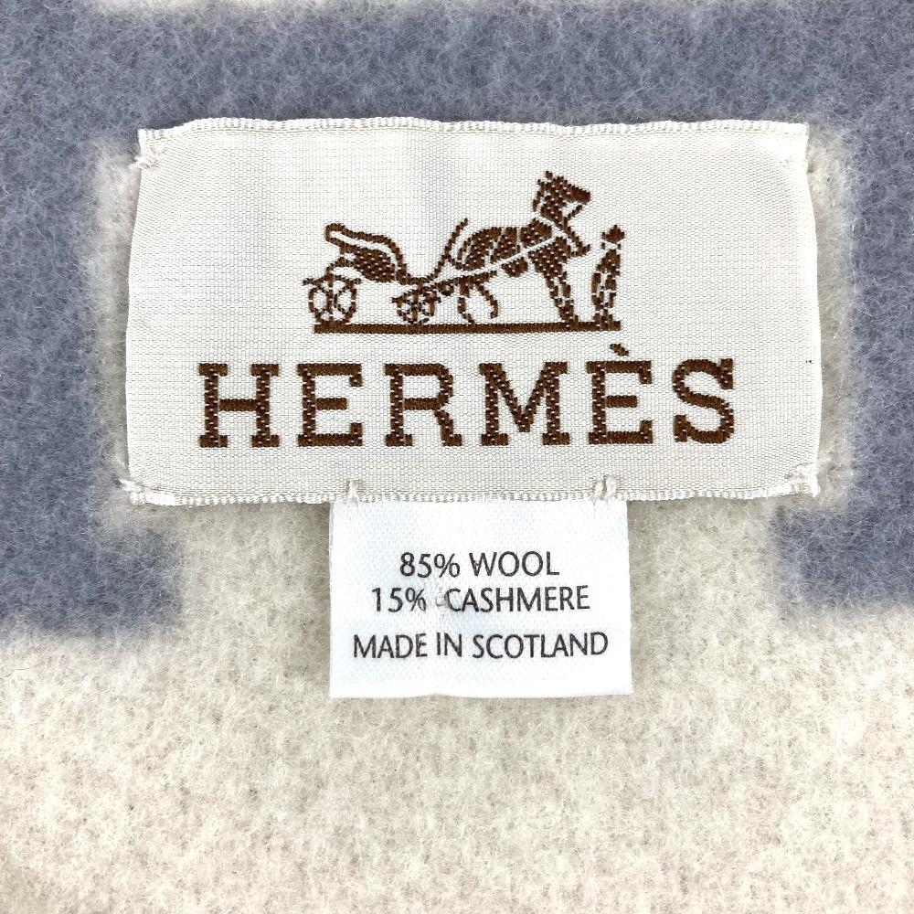 HERMES Avalon Plaid Logo Blanket Interior Throw Plaid blanket