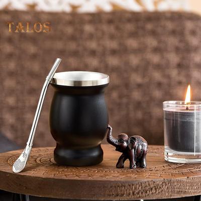 Набор чашек Yerba Mate, чашка в форме тыквы с двойными стенками из нержавеющей стали и щеткой для чистки чашек Bombilla, чайный набор, богатый антиоксидантами и повышающий энергию