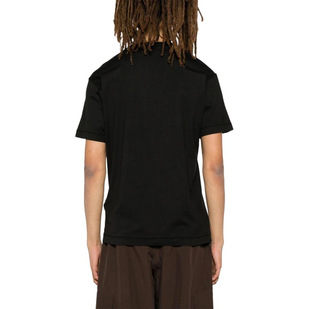STONE ISLAND Ss25 Однотонная футболка с логотипом, круглым вырезом, хлопковая, с коротким рукавом, мужская, топы K1S152100039S0013-V0029