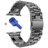 Звеньевой браслет из нержавеющей стали для Apple Watch Series 1-8, SE, Ultra - Регулируемый с помощью инструмента, Различные цвета