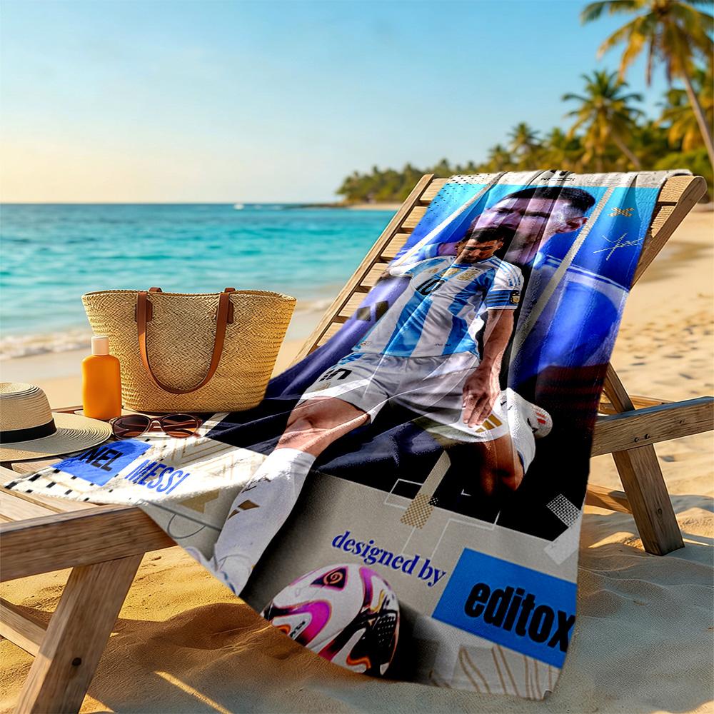 Messi Beach Towel Soft Durable Quick-Dry Comfortable Lightweight Perfect for Traveling Yoga Camping and Swimming