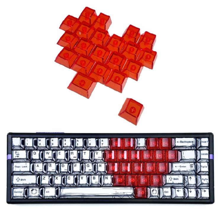 PC Heart Keycaps 21 Keys OEM Height Slip Mechanical Upgrade