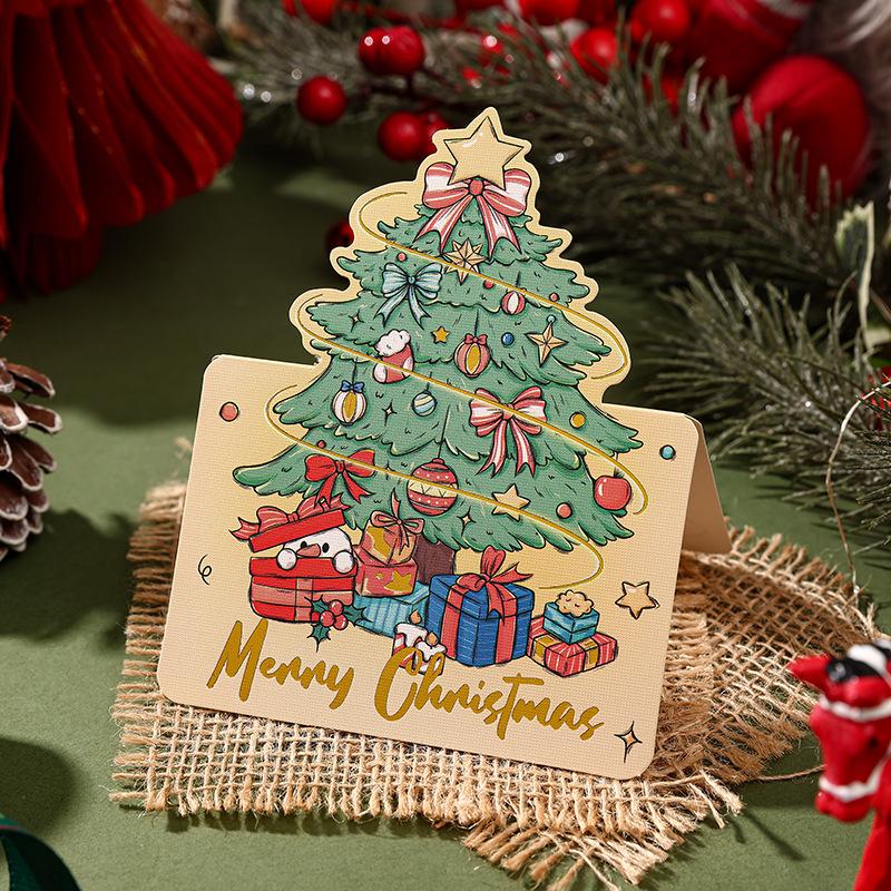 Christmas Christmas Tree Bronzing Greeting Card Florist Baking Gifts Small Card Message Card
