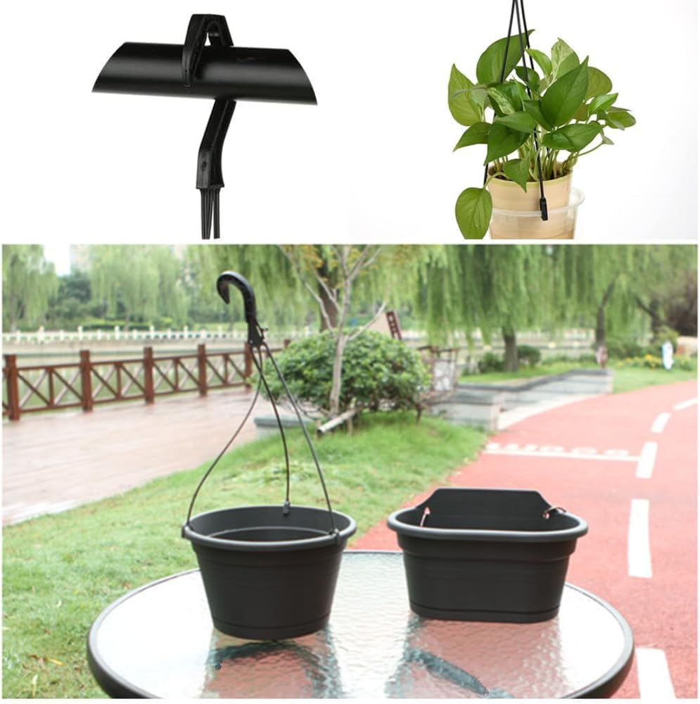 Plastic Hanging Flowerpot Hook (Pack of 20) Three-hook Flowerpot Hanger Simple Modern Green Plant Hanging Hanger Black