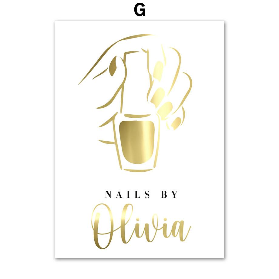 Золотая фольга для ногтей, плакаты с ресницами и принты, лак для ногтей, подарок, студия красоты, косметолог, салон, настенная живопись на холсте, декор для комнаты