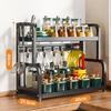 Huihuang H 2-Tier Kitchen Storage Rack with Knife Holder