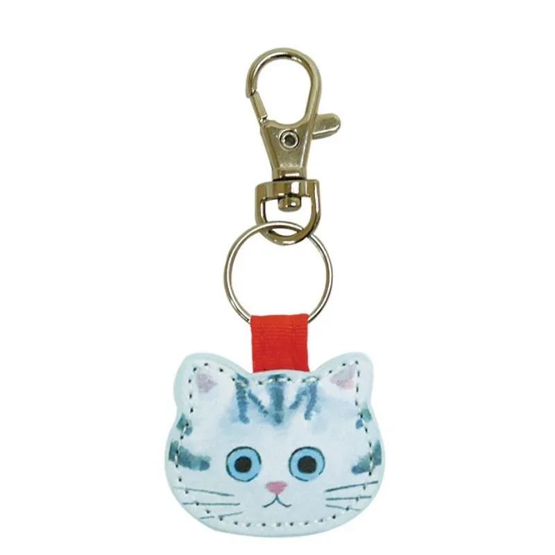 Cute Cartoon Cat Keychains PU Material Lovely Cat Funny Keychain Children Schoolbag Zipper Puller