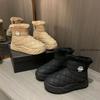 Модные зимние сапоги Женские бархатные с утолщением 2025 Новая зимняя мода Короткие накладные теплые хлопковые туфли-хлебцы Зимние сапоги Женская обувь