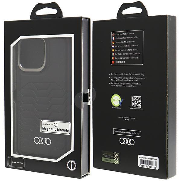 Audi Synthetic Leather Magsafe Iphone 14 Pro Max 6.7 Czarny/Black Hardcase Au-Tpupcmip14Pm-Gt/D3-Bk